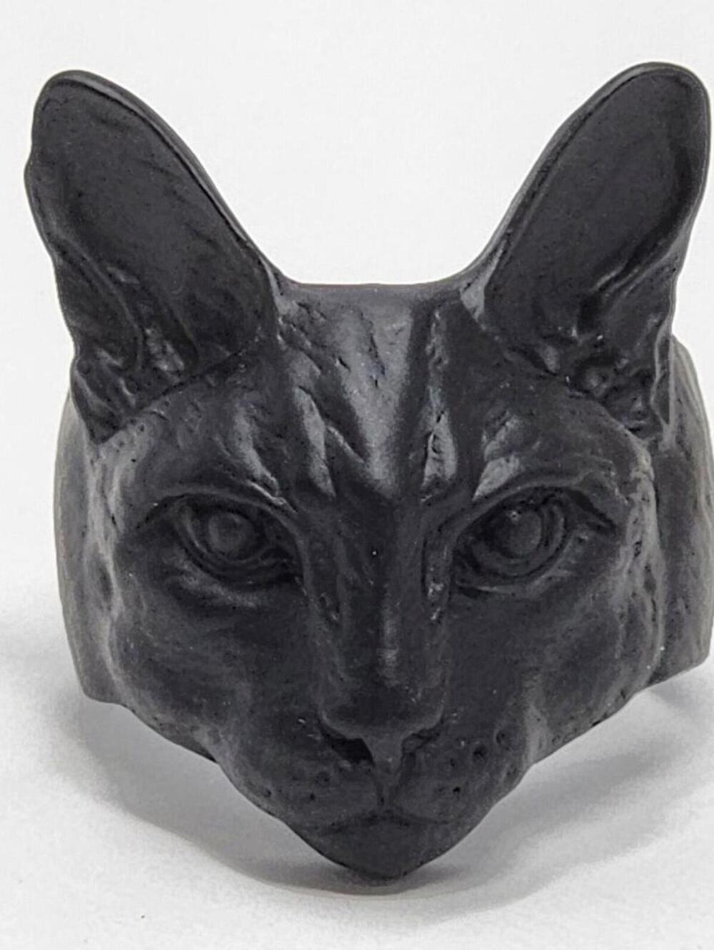 Salem Black Metal Kitty Cat Ring